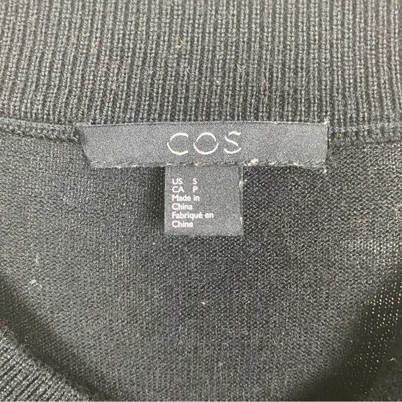 COS Black Wool Button Front Sweater Tunic Dress Sz.S - Picture 9 of 16